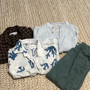 Zara Blue and White Button Down Shirt